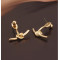 E-3750  New Fashion Unisex Punk Knotted Gold Plated Stud Earring