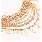 N-6155  Boho silver gold metal bead chain tassel body jewelry sequins charms sexy biniki waist belly beach tribal jewelry