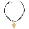 N-6157  3style Black Leather Cord Choker Charm Retro gold Tibetan pendant necklace