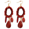 E-3748  European style fashion gold plated resin bead turquoise drop dangle earrings jewelry
