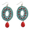 E-3770  Bohemian Fashion Resin Bead Turquoise Drop Dangle Earrings Jewelry