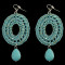 E-3770  Bohemian Fashion Resin Bead Turquoise Drop Dangle Earrings Jewelry