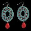 E-3770  Bohemian Fashion Resin Bead Turquoise Drop Dangle Earrings Jewelry
