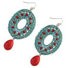 E-3770  Bohemian Fashion Resin Bead Turquoise Drop Dangle Earrings Jewelry
