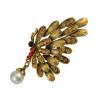 P-0318  Retro silver gold plated wings brooch rhinestone pearl diamante fashion pin