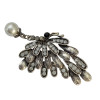P-0318  Retro silver gold plated wings brooch rhinestone pearl diamante fashion pin
