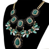 New Arrival  2 colors Flower Gold Plated  Alloy chains adjustable  crystal  resin rhinestone drop flower Statements necklace