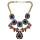 New Arrival  2 colors Flower Gold Plated  Alloy chains adjustable  crystal  resin rhinestone drop flower Statements necklace