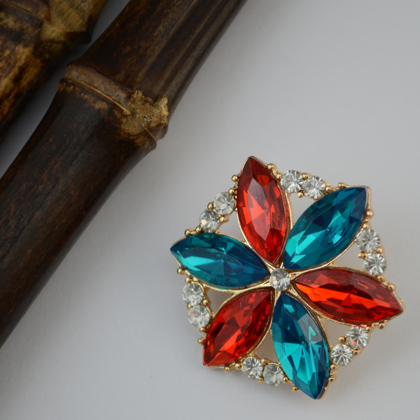 P-0317 European Style Gold Alloy Fashion Brooch Charm Crystal Rhinestone Flower Pins Brooches For Women Jewelry
