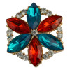 P-0317 European Style Gold Alloy Fashion Brooch Charm Crystal Rhinestone Flower Pins Brooches For Women Jewelry