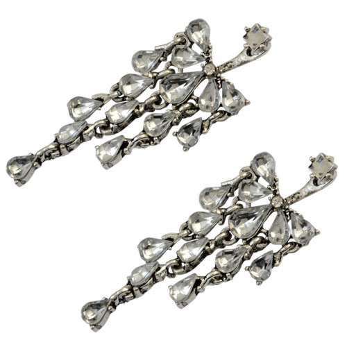 E-3760  Fashion silver drop crystal tassel fashion dangle earrings jewelry