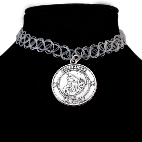 N-6181  harry potter Fashion spiral acrylic chain Gringotts bank coins magic necklace