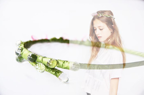 F-0315  New Style Women Alloy Resin Beads  Headband Hair Accessories Forest Fashion Jewelry Green Headbands