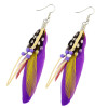 E-3570 Fashion Sexy Bohemian Multicolor Feather Tassel Earrings for Women