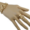 N-6204 Fashion Punk Style Gold Plated Crystal  Choker Neckalce Jewelry Set
