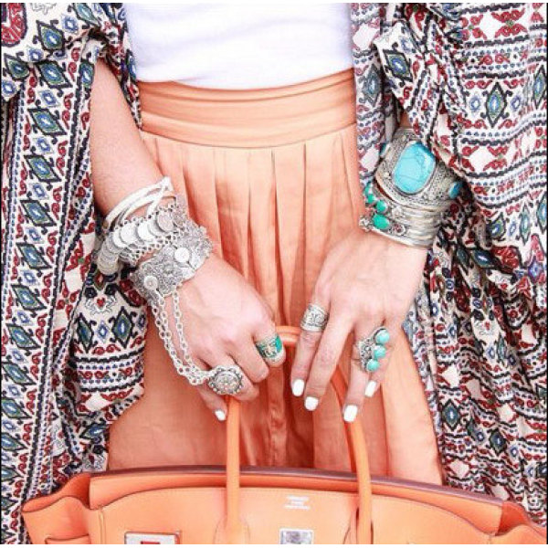 B-0406 Turkish Fashion Vintage Style Handmade Boho Coin  Bracelet Metal Loop Plates Festival Costume