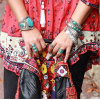 B-0406 Turkish Fashion Vintage Style Handmade Boho Coin  Bracelet Metal Loop Plates Festival Costume