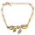 N-6216 Fashion Punk Style Leaf Shape Gold Necklace Crystal Rhinestone Choker Necklace Bracelet Ring And Earrings For Women Jewelry Set