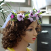 F-0319  Floral Hoop Headband Wedding Beautiful Purple Flower Leaf Garland Bridal Hair Wreaths Women Girls Festival Wedding Party Accessories