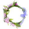 F-0319  Floral Hoop Headband Wedding Beautiful Purple Flower Leaf Garland Bridal Hair Wreaths Women Girls Festival Wedding Party Accessories