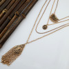 N-6213  Bohemian style retro alloy plated multi-layer chian long pendant chain tassel necklace jewelry