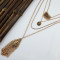 N-6213  Bohemian style retro alloy plated multi-layer chian long pendant chain tassel necklace jewelry