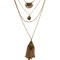 N-6213  Bohemian style retro alloy plated multi-layer chian long pendant chain tassel necklace jewelry