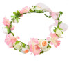 F-0327 Bohemian Style  Fashion  Wedding Hairband Charms Pink and White Flower Resin Beads Charm Hair Bridal Accessory Jewelry