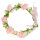 F-0327 Bohemian Style  Fashion  Wedding Hairband Charms Pink and White Flower Resin Beads Charm Hair Bridal Accessory Jewelry