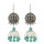 E-3773  Bohemian Silver Plated Turquoise  Dangle Earring Tassel Drop Earrings