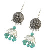 E-3773  Bohemian Silver Plated Turquoise  Dangle Earring Tassel Drop Earrings
