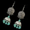 E-3773  Bohemian Silver Plated Turquoise  Dangle Earring Tassel Drop Earrings