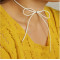 N-6212  3 Colors Fashion Simple Bar Long Leather Chain Pendant  Bow Necklace Women Jewelry