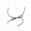 N-6212  3 Colors Fashion Simple Bar Long Leather Chain Pendant  Bow Necklace Women Jewelry
