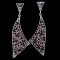 E-3776 Unique Triangle Irregular Silver Large Long Earrings Full Rhinestone Crystal Statement  Drop Earring