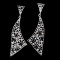 E-3776 Unique Triangle Irregular Silver Large Long Earrings Full Rhinestone Crystal Statement  Drop Earring