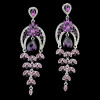 E-3774  Elegant Women Fashion Ear Jewelry Long Dangle Drop Earrings Rhinestone Leaves Christmas gifts for Women