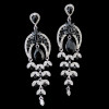 E-3774  Elegant Women Fashion Ear Jewelry Long Dangle Drop Earrings Rhinestone Leaves Christmas gifts for Women