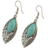 E-3772  Bohemian Antique Silver Fashion Earring Natural Turquoise Bead Dangle Earrings For Women Jewelry