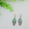 E-3772  Bohemian Antique Silver Fashion Earring Natural Turquoise Bead Dangle Earrings For Women Jewelry