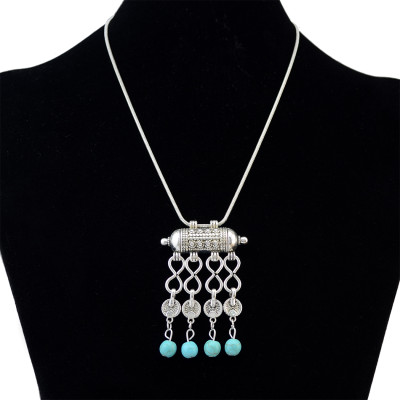 N-6217 Bohemian style new spring fashion jewelry Tibetan Turkish Vintage Silver plated pendant necklace