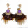 E-3785 Elegant  Feather Crystal Rhinestone Gold Plated Long Earring  Bead Drop Dangle Earrings For Women Jewelry 4 Colors