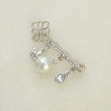 P-0323 Korean Women Fashion Cute Delicate Pearl Silver Brooch Pin