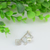 P-0323 Korean Women Fashion Cute Delicate Pearl Silver Brooch Pin