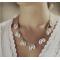 N-6219 Fashion beach boho gyspy silver plated natural shell tassel pendant necklace