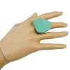 R-1358 Bohemian Fashion silver plated irregular turquoise beads finger ring jewelry