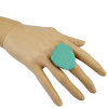 R-1358 Bohemian Fashion silver plated irregular turquoise beads finger ring jewelry