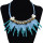 N-6225  Handmade Boho Style 3 Colors Option Resin  Beads Choke Fashion Pendant Statement Necklace Carved Flowers and Leaves Rope Chain Necklace