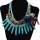 N-6226 Bohemia Handmade Gold Plated Multilayers Chain Resin Beads Choke Pendant Statement Necklace Cherry Bow Yarn Necklace 3 Colors