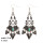 E-3781 Bohemian tibetan Alloy triangle pendant turquoise beads dangle earrings women jewelry